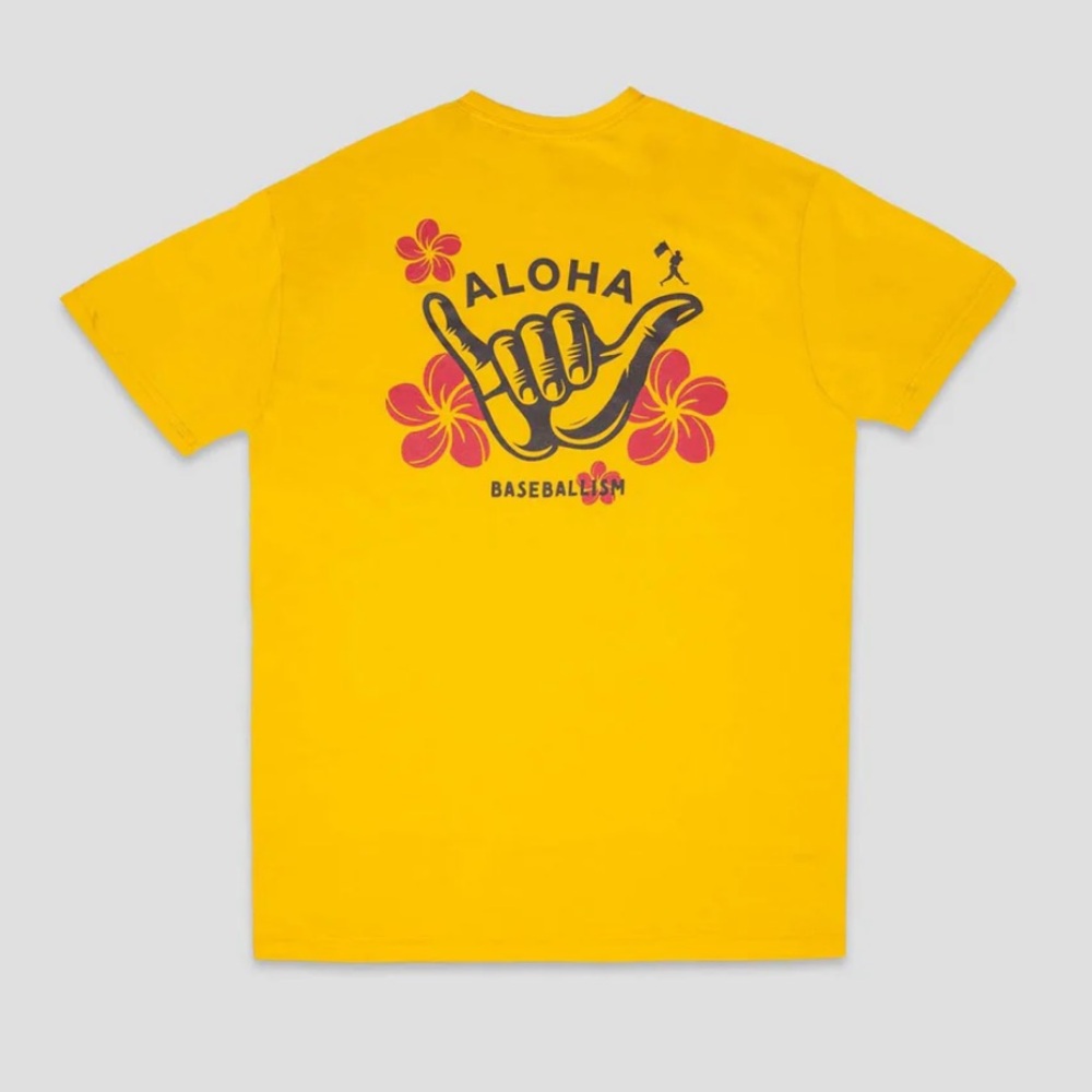 NEW Baseballism Aloha Ball Plumeria Tshirt Youth Medium